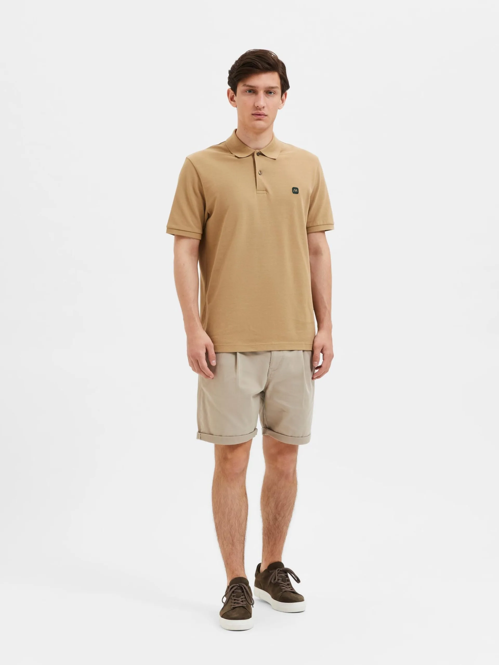 Selected Homme Polos Shirt DANTE Heren Lichtbruin 6 Selected Homme Polos Shirt DANTE Heren Lichtbruin - Afbeelding 4