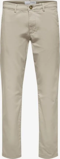 Selected Homme Chinos Slimfit Chino New Miles Heren Lichtgrijs