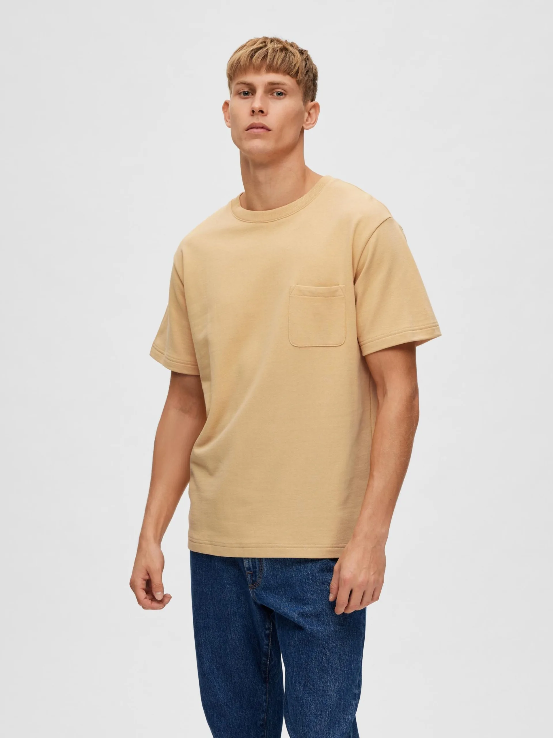 Selected Homme T-shirts Shirt Relax Soon Heren Sand 4 Selected Homme T-shirts Shirt Relax Soon Heren Sand - Afbeelding 2